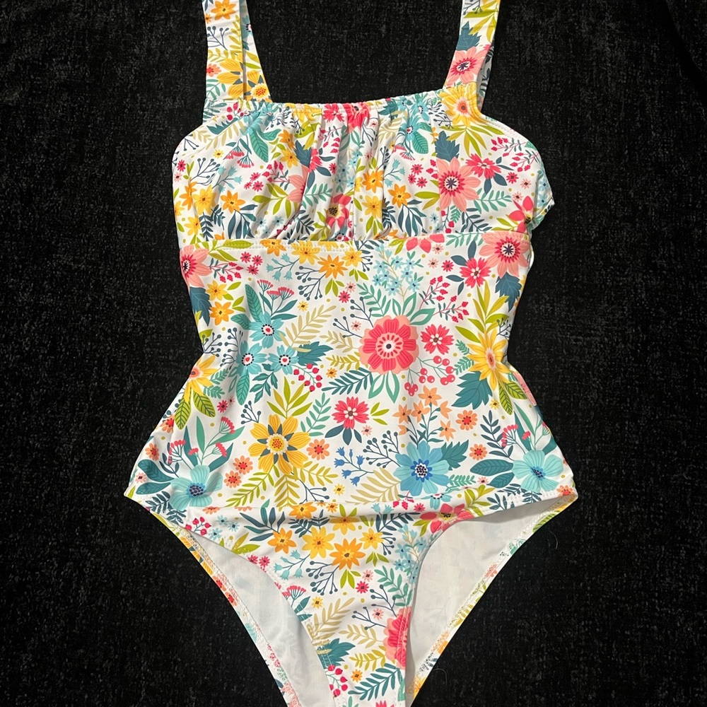 SHEIN Multicolor Floral One-Piece Swimsuit